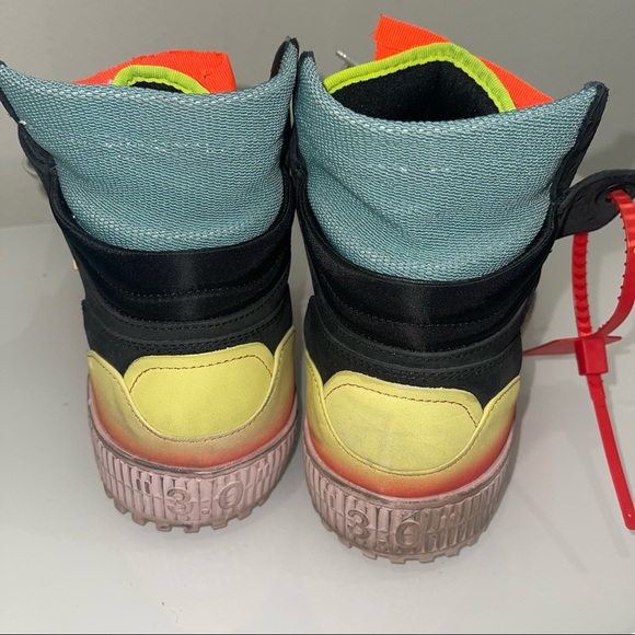 OFF-WHITE MEN HIGH TOP DISTRESSED LOOK SNEAKERS sz 43 - Picture 7 of 9